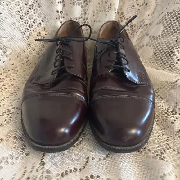 Bostonian Classics Men's US 10.5 Burgundy Leather Oxford Dress Shoes