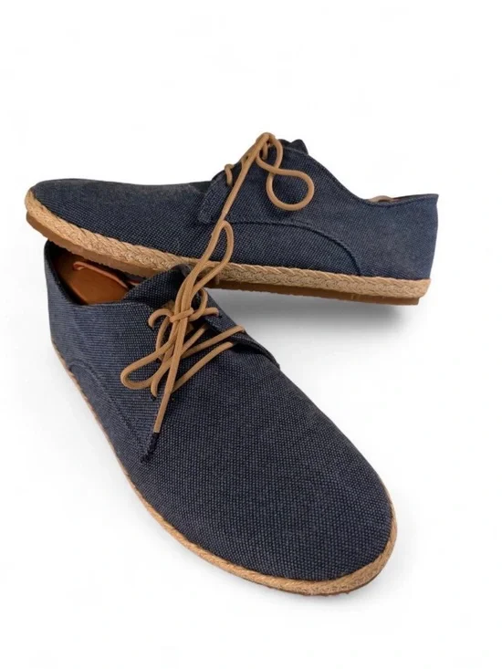 Patara Navy Canvas Lace Canvas Shoes with Tan Laces