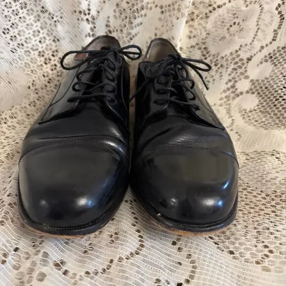Bostonian Classics Men's US 10 M Black Leather Cap Toe Oxford Dress Shoes