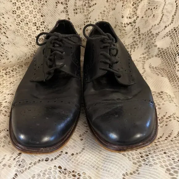 Joseph Abboud Men's US 11.5 Black Leather Oxford Shoes