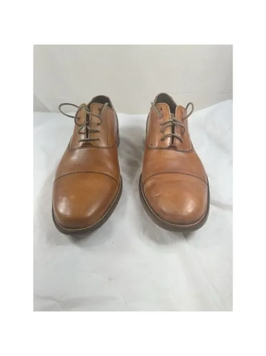 COLE HAAN SIZE 10 M MEN SHOES WILLIAMS CAP TOE OXFORD tan LEATHER C12337