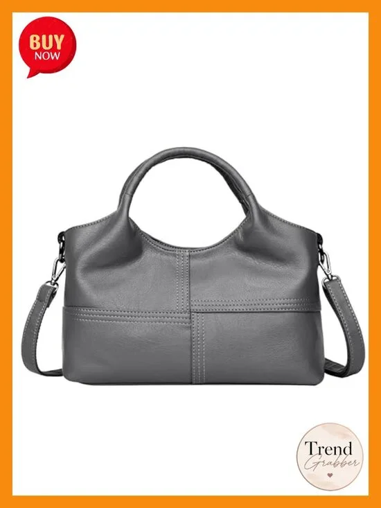 PU Leather Hobo Shoulder Tote Satchel Handbag with Top Handles