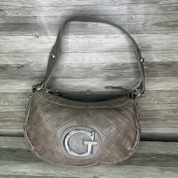 Vintage Guess Shoulder Bag Womens Stitched Quilted Hobo Y2K Chunky G Purse