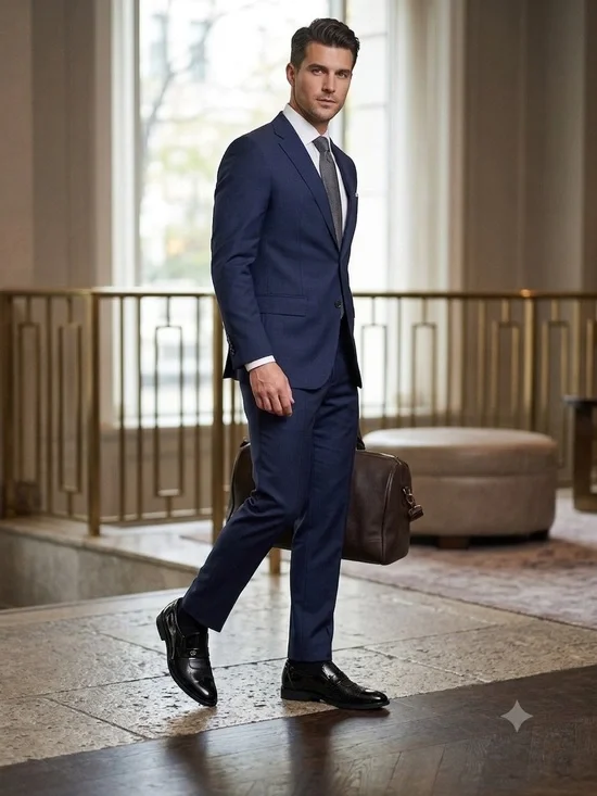 Men's Modern Navy Two-Piece Suit - Classic Fit