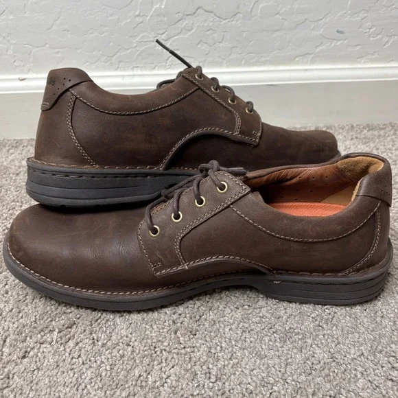 Clarks 1825 Mens Tilden Walk Brown Leather Plain Toe Derby Shoes 12 M 26110823