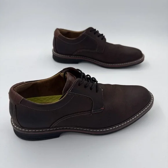 Florsheim Norwalk Plain Toe Oxford 10.5M Brown Crazy Horse Leather Dress Shoes