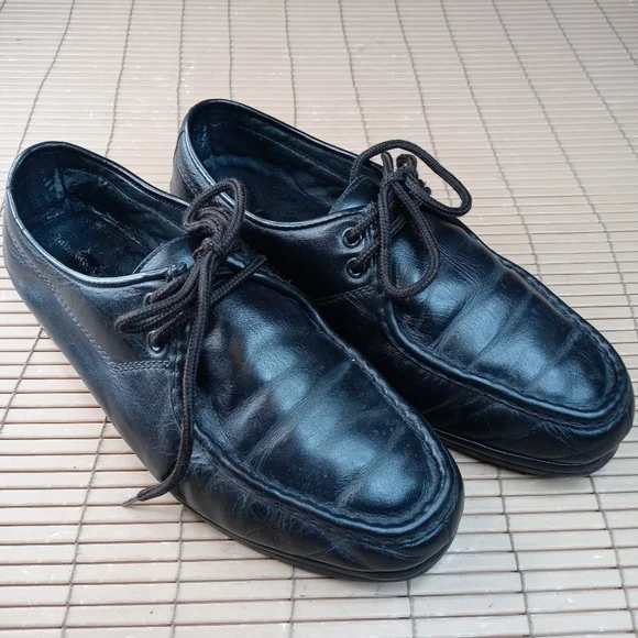 Florsheim men's black leather lace comfort walking shoes. Sz 10.5EEE. 231.1pm