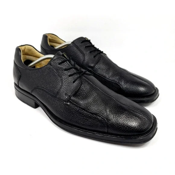 Studio Belvedere Bay Bridge Mens Sz 15 D Black Pebble Leather Oxford Formal Shoe