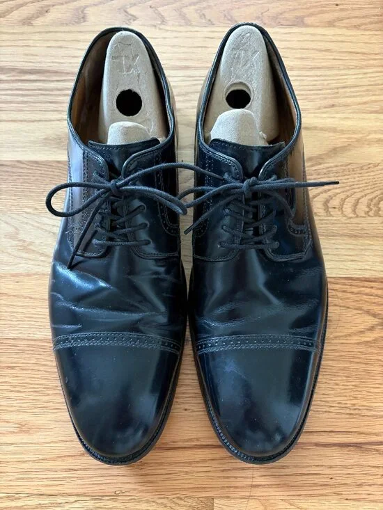 Johnston & Murphy Bradford Cap Toe Black Dress Shoes - size 13
