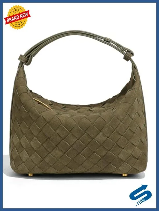 Slouchy Suede Woven Hobo Bag Crossbody Shoulder Purse Tote Satchel