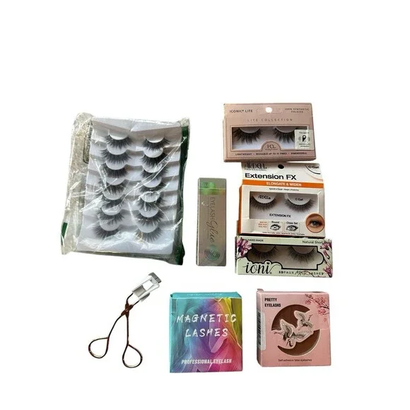 Bundle 7 Packs Faux Eyelashes Lash Extensions Ardell Ioni Glue On Magnetic +