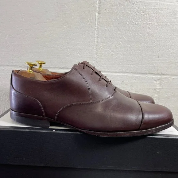 Wolf And Shepherd 9717 Brown Leather Cap Toe Oxford Dress‎ Shoes Men's 11 D