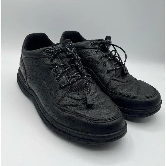 Rockport Men's Walking Shoes Black Leather K71185 Size‎ 9 Comfort Casual