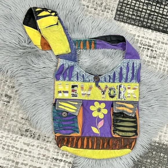 Hippie Crossbody Purse Peace‎ Multi Patchwork Boho New York Festival Hobo Bag