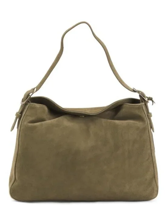 MADE IN INDIA Suede Flap Over Hobo