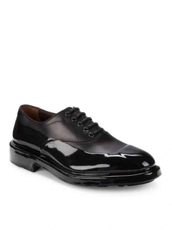 Salvatore Ferragamo Dipped Leather Oxford Shoes Size 6 EEE NEW in Box + DustBag