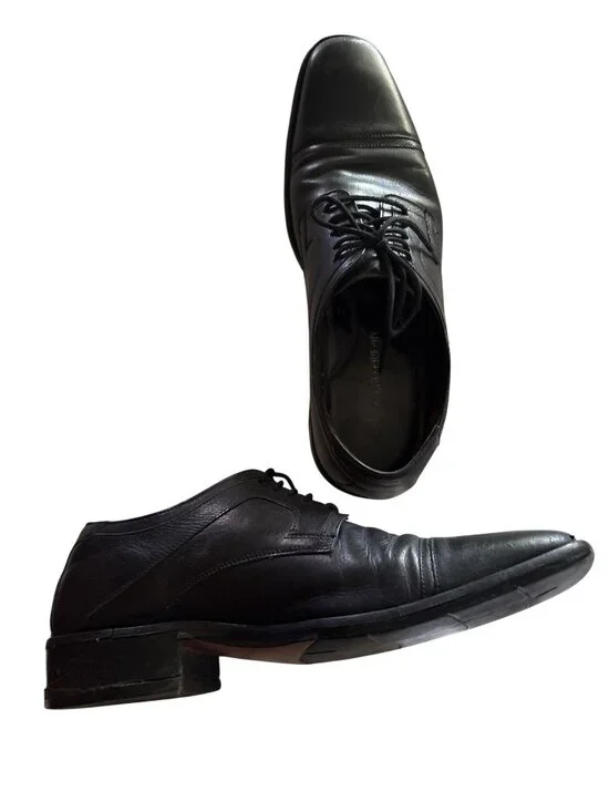 Johnston & Murphy Mens Black Leather Oxford Dress Shoes Size 10.5 M