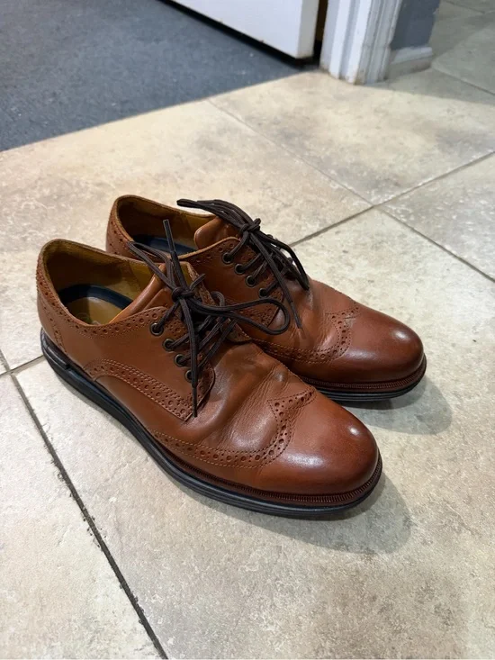 Cole Haan Men's Brown Leather Wingtip Oxford Shoes