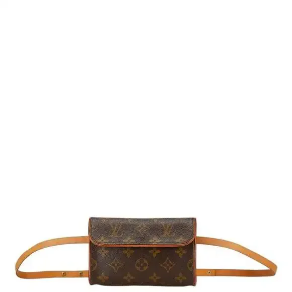LOUIS VUITTON Brown Monogram Leather Pochette Hobo Bag