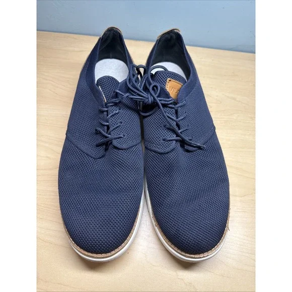 VILOCY Men's Mesh Dress Sneakers Oxfords Business Casual Dark Blue Brown 13/ 47