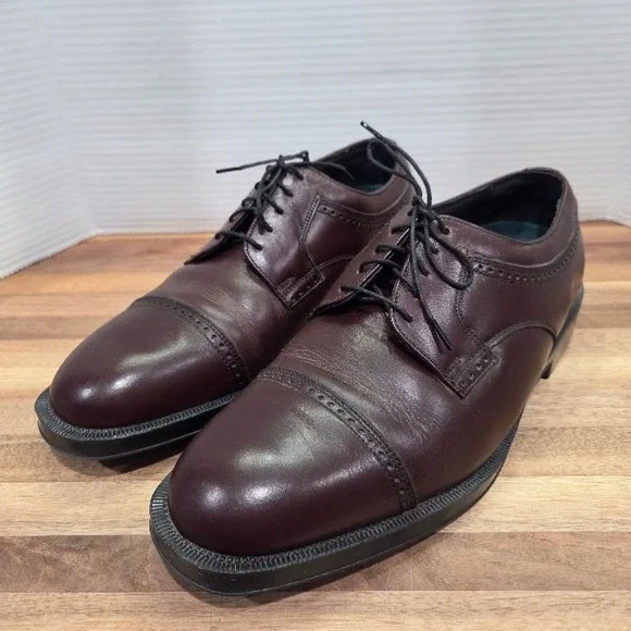 Florsheim Comfortech Dress Shoes Men's 10 Burgundy Leather Cap Toe Oxford 21001
