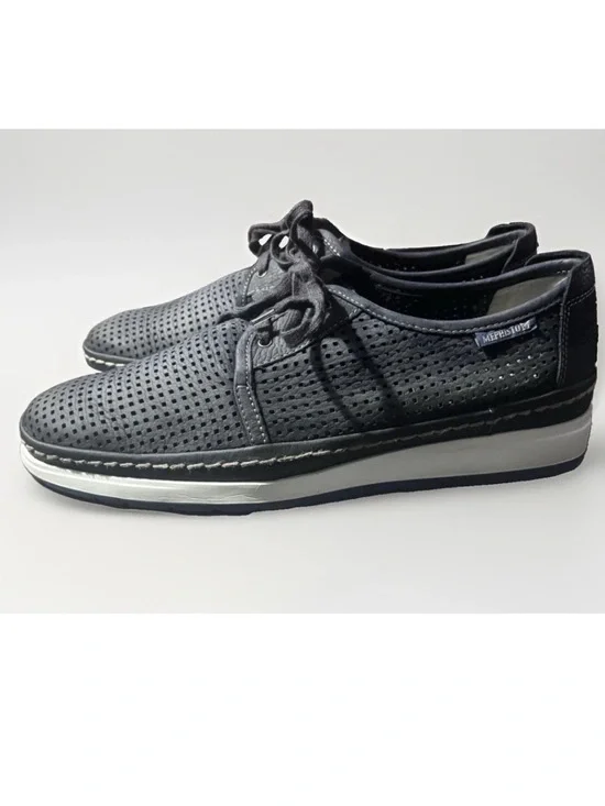 Mephisto Men's Perforated Lace-Up Sneaker - navy blue