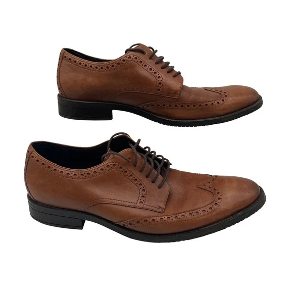 Cole Haan Grand 360 Wingtip Oxford Mens 11.5M British Tan Leather C34598
