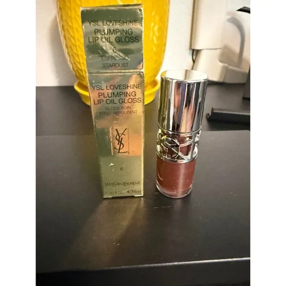 YSL Loveshine Plumping Lip Oil Gloss 6 Espresso Stardust Brown Shimmer nib