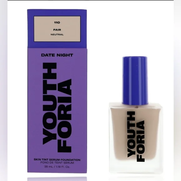 110 Fair Nuetral NIB Date Night Skin Tint Serum Foundation By Youth Foria