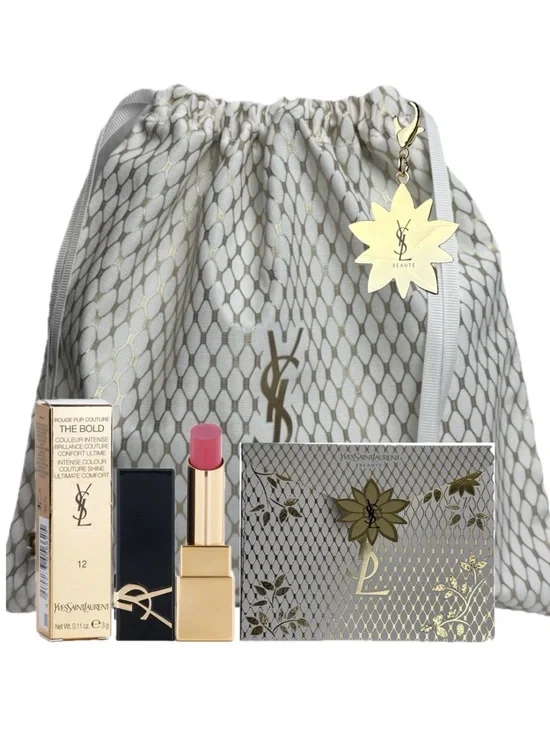YSL Beauté Gift Set Bundle Rouge Pur Couture The Bold Lipstick & Gift Bag