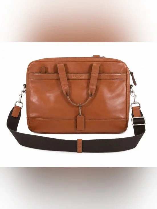 Vintage Coach Leather Laptop / Briefcase Messenger Bag – Brown