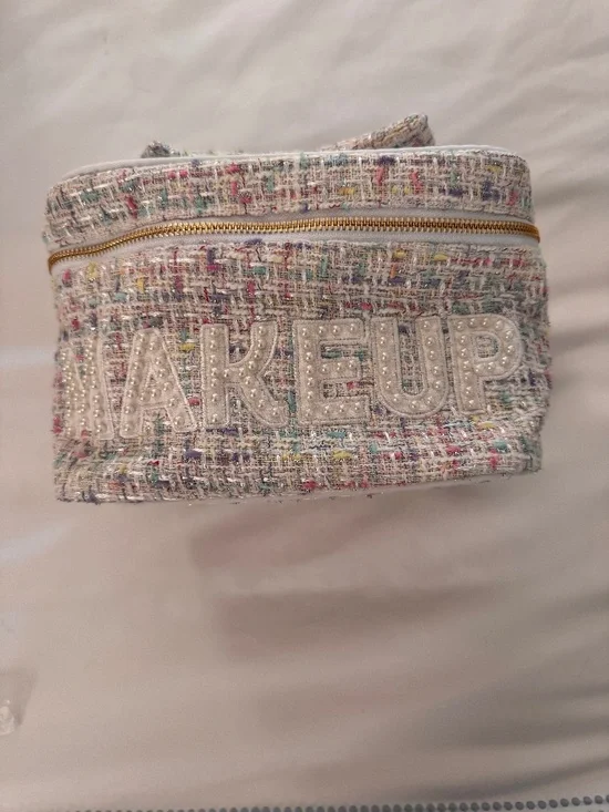 NWT Tweed Pastel Makeup Train Case