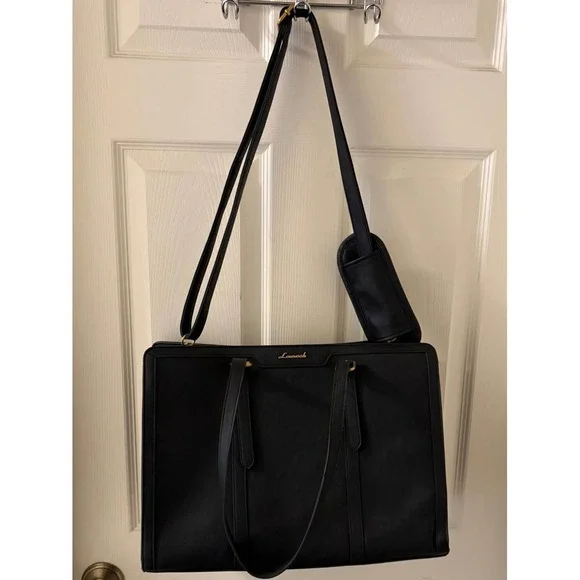 LOVEVOOK Black Laptop Tote Briefcase Work Bag Shoulder Bag 17