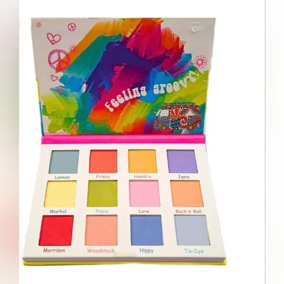 Barbell Beauty‎ Love, Peace, Groovy Palette Italia Deluxe eyeshadow palette new