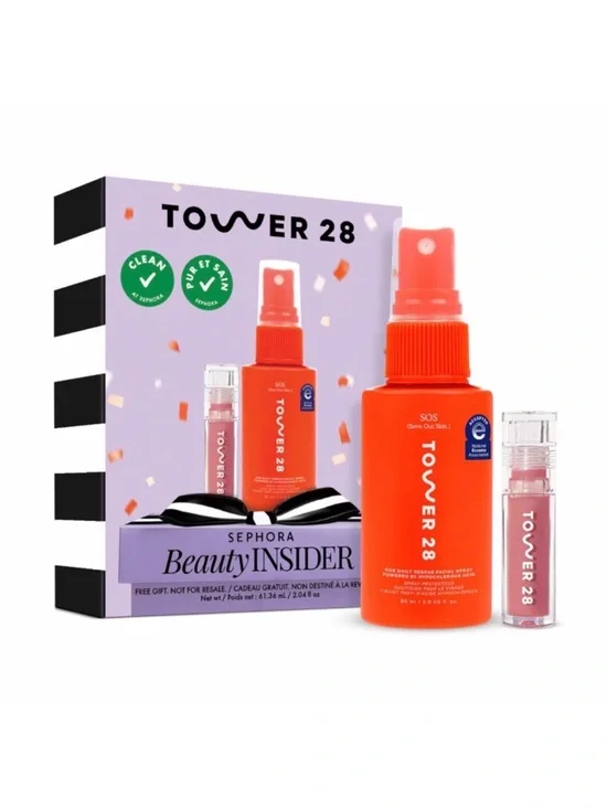 Tower 28 Sephora Beauty Insider Skincare & Lip Set New