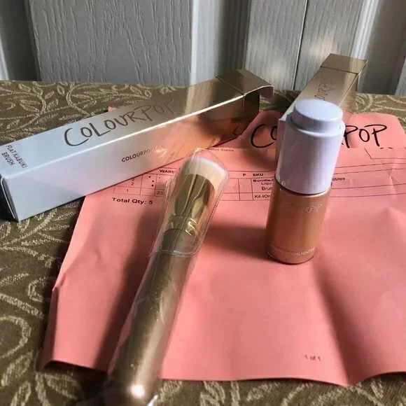 ColourPop CHAMPAGNE BUBBLES Highlighter and BRUSH