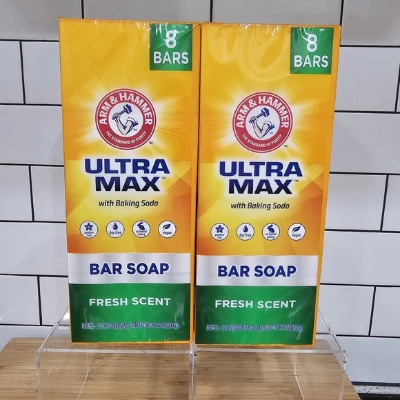 Lot of 2 Arm & Hammer Ultra Max Bar Soap Fresh Scent 8 Pack 3.5 oz