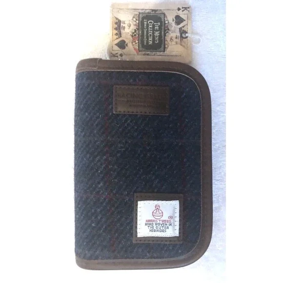 Harris Tweed Blue Castle Bay Leather Manicure 8 Piece Set