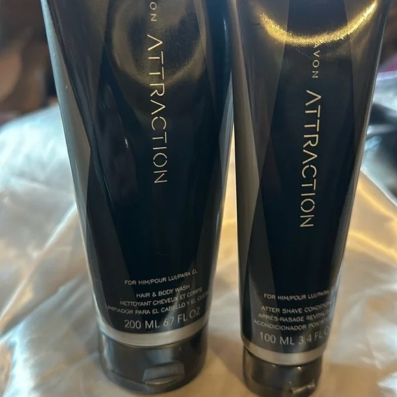 Avon “Attraction for Men” For Him Hair & BodyWash 6.7oz & AfterShave Conditioner