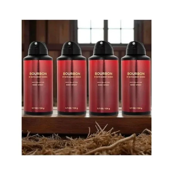 Bath & Body Works Lot of 4 Bourbon Men’s Collection Pepper Amber Oak Body Spray