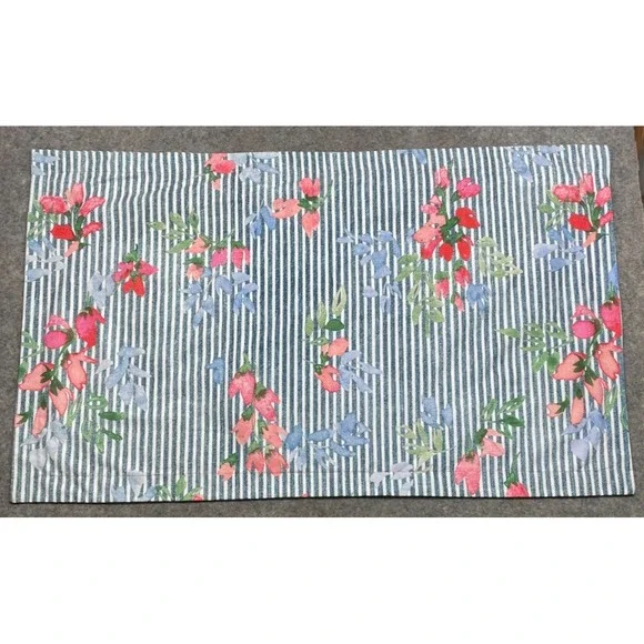 Ralph Lauren Maggie Pillow Sham King Blue White Pink Striped Floral
