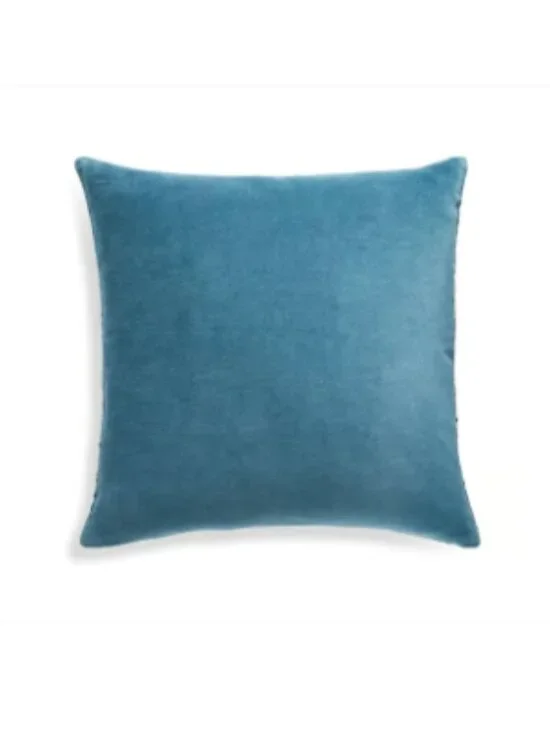 Crate and Barrell Turquoise Solid Velvet  Throw Pillow