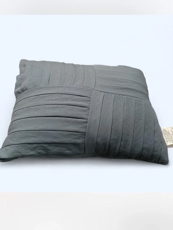 Blue Pleated Decorative Throw Pillow - Home Bedding 15”x11”