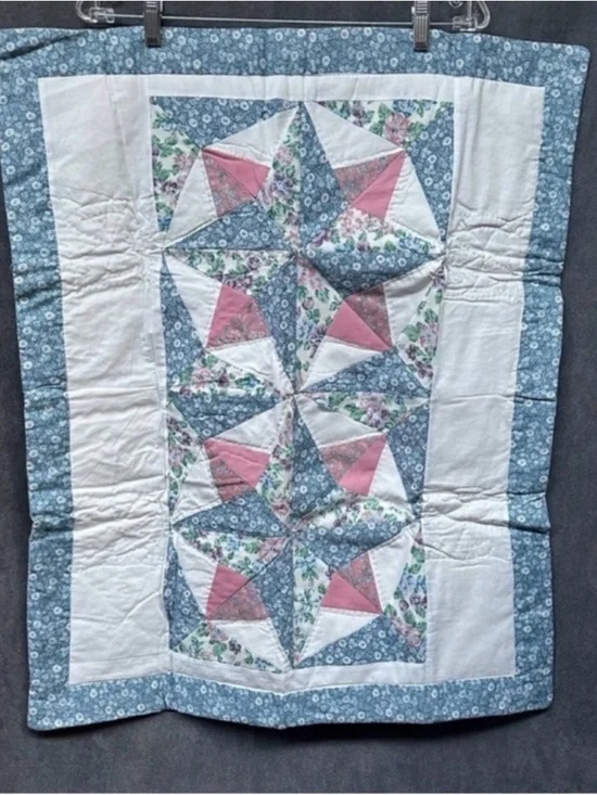 2 NOS Vintage Quilt pillow shams Inheritance 8 point star 100% Cotton
