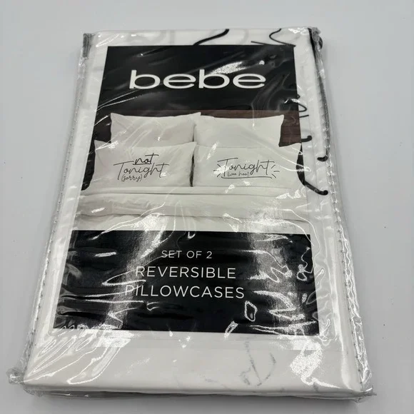 bebe Reversible Pillowcases Set of 2 Not‎ Tonight Tonight Woo Hoo