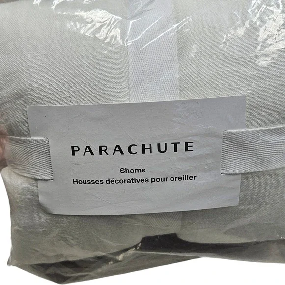 Parachute NWT Everyday Linen Shams‎ Pure White Standard Size Set of 2 Minimalist