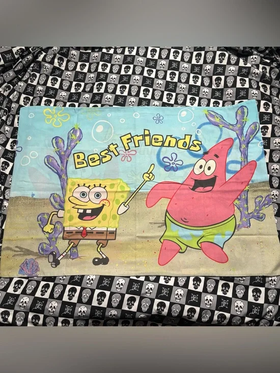 Vintage Y2K SpongeBob SquarePants Best Friend Nickelodeon Pillowcase