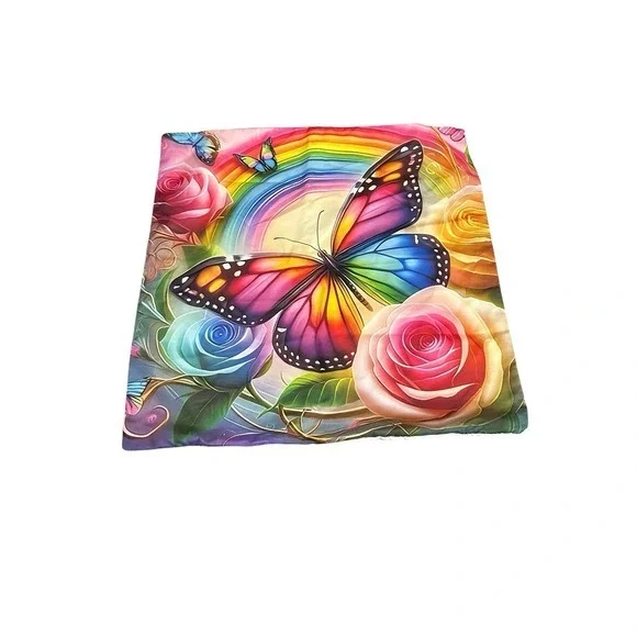 NEW 1 throw‎ pillow cover 18X18 inches CASE / COVER ONLY butterfly