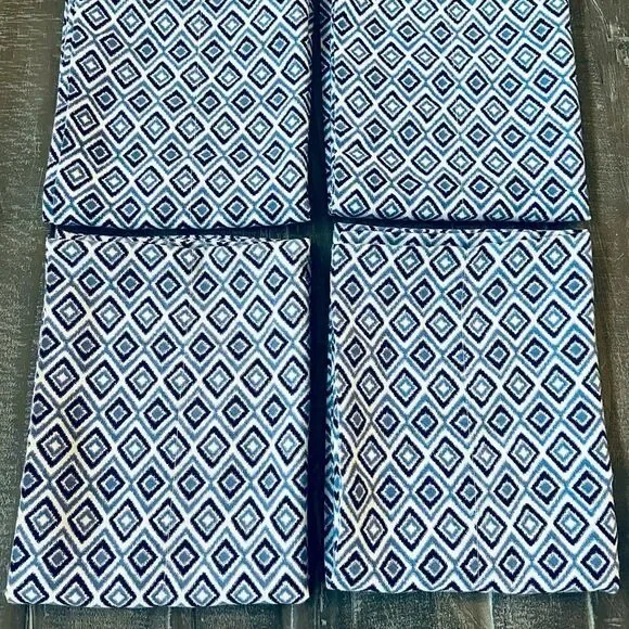 Blue Coastal Boho Pillowcases Set of 4