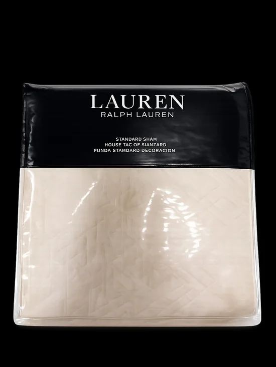 Lauren Ralph Lauren Cream Standard Sham with Black Packaging